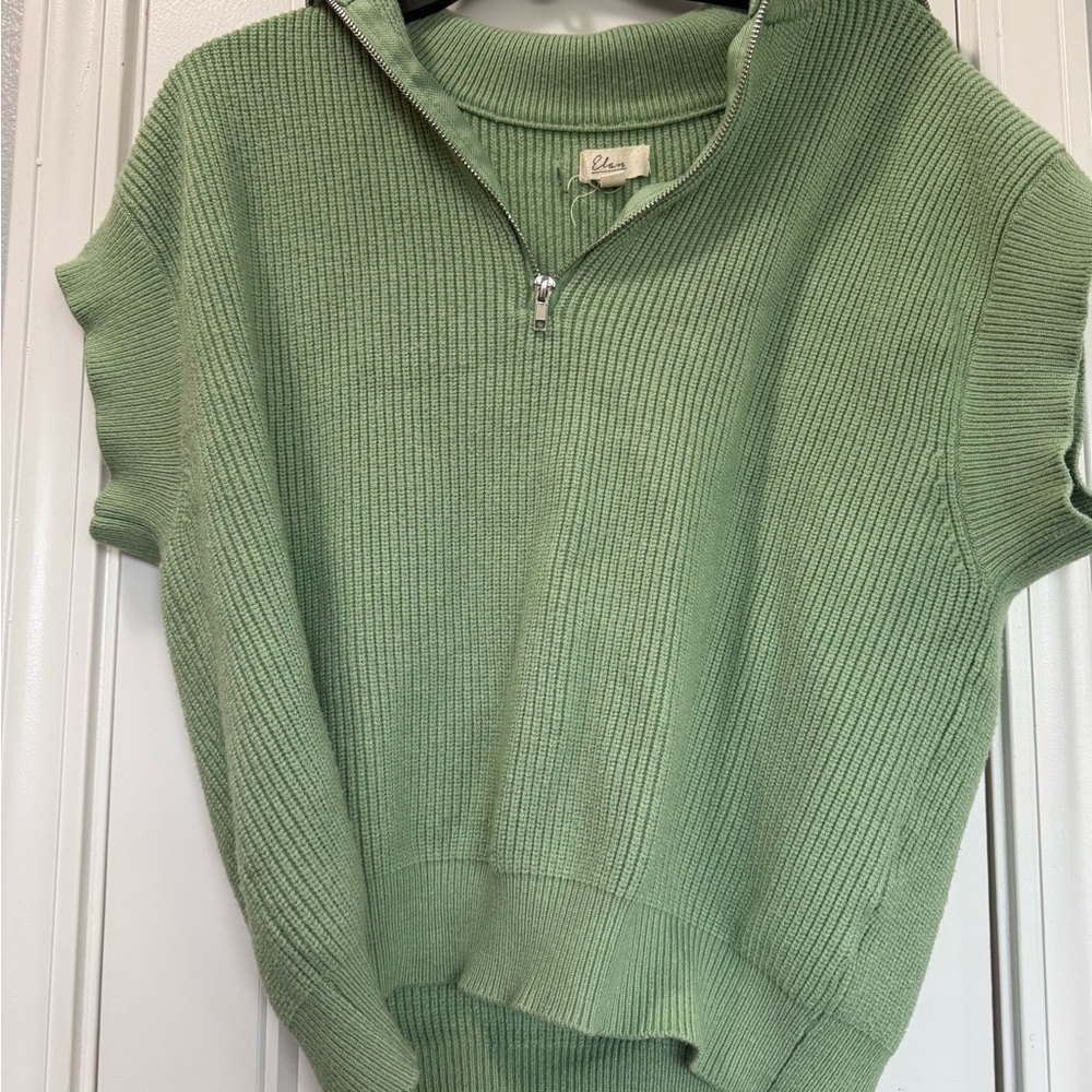 Elan Sage Green Cowl Neck Sweater